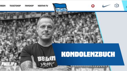 Screenshot des digitalen Kondolenzbuchs von Hertha BSC