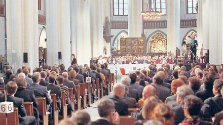 Am 11. Januar 1991 trat das erste Gesamtberliner Abgeordnetenhaus nach der Wiedervereinigung in der Nikolaikirche zusammen.