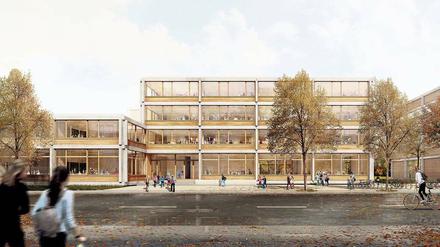  Das Architektenbüro bfm (Piero Bruno) lieferte den Siergentwurf für eine 4-zügige modulare Grundschule und Sporthalle.