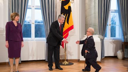 Bundespräsident Joachim Gauck und seine Lebensgefährtin Daniela Schadt beim Neujahrsempfang 2015.