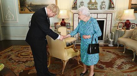 Antrittsbesuch bei der Queen: Premierminister Boris Johnson. 