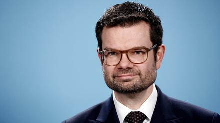 Marco Buschmann (FDP) nach einem Treffen der Justizminister von Bund und Ländern zum Digitalgipfel in Berlin. 