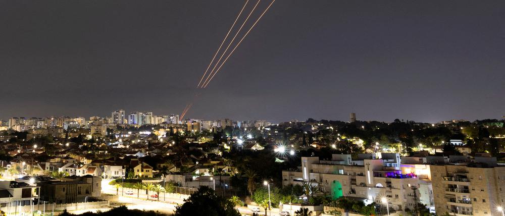 Raketenabwehr über Israel am Samstag.