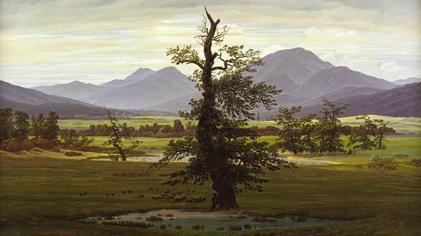 Caspar David Friedrichs Gemälde „Einsamer Baum“ von 1822 