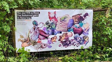 Die Tiere lesen den Menschen die Leviten: Kampagne gegen den Müll an Schlachtensee und Krumme Lanke.