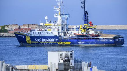 Blick auf das Seenotrettungsschiff „Humanity 1“.