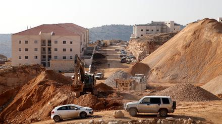 Blick auf illegale Bauten von jüdischen Siedlern im Westjordanland. 