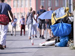 Ein Obdachloser in Potsdam.