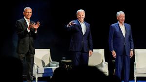 Barack Obama, Joe Biden und Bill Clinton bei der Spendengala.