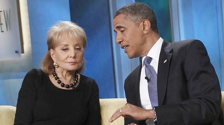 US-Präsident Barack Obama spricht mit Barbara Walters in der ABC-Sendung „The View“. 