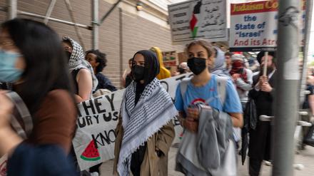 Propalästinensische Protestierende an der Columbia University in New York City.