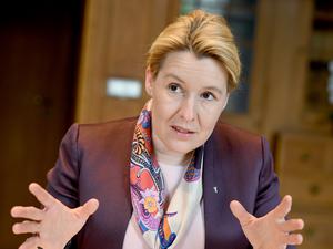 Franziska Giffey (SPD), Berliner Senatorin für Wirtschaft, Energie und Betriebe spricht im dpa-interview. (zu dpa: «Giffey wünscht sich eine Weltausstellung für Berlin») +++ dpa-Bildfunk +++