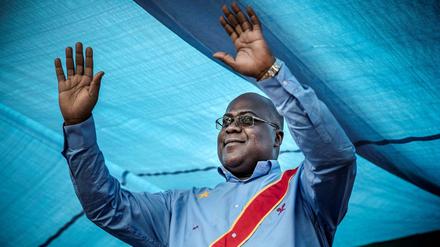 Félix Tshisekedi - hier bei einer Wahlkampfveranstaltung - ist zum Sieger erklärt worden.