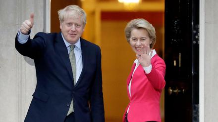 Großbritanniens Premierminister Boris Johnson und Ursula von der Leyen, Präsidentin der Europäischen Kommission, am Mittwoch in London. 