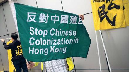 Am Sonntag demonstrierten Hongkonger für die verschwundenen Verlagsmitarbeiter. 