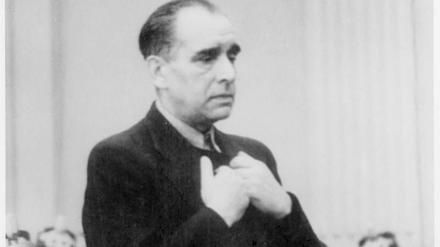 Der Sozialdemokrat und Widerstandskämpfer Julius Leber während des Prozesses im Herbst 1944.