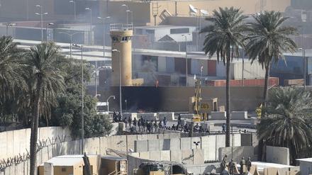 Blick über das Gelände der Botschaft der Vereinigten Staaten im Irak.