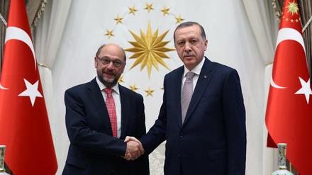 Schulz wollte das Verhältnis der Türkei zur EU durch seinen Besuch bei Erdogan entspannen. 