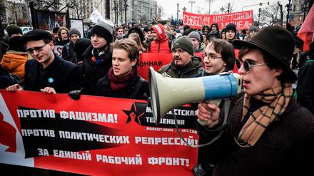 Gegen die geplante Verfassungsreform: Demonstranten in Moskau
