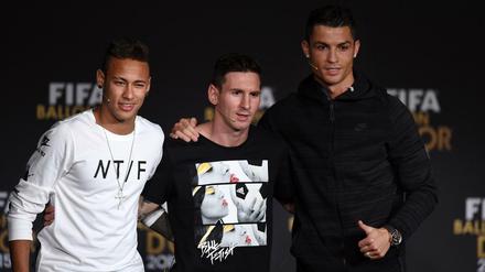 Drei sind nicht zu bremsen. Die Wahl zum Weltfußballer entscheidet sich zwischen Neymar, Lionel Messi (beide FC Barcelona) und Cristiano Ronaldo (Real Madrid). 