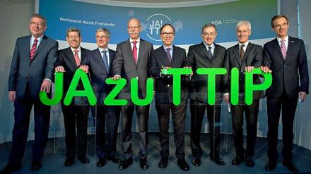 Für den Freihandel. Die Chefs der großen deutschen Autokonzerne haben am Mittwoch in Berlin für TTIP geworben. 