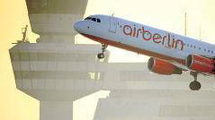 Landung in Tegel. Auch Air Berlin will die Zahl der Flüge erhöhen. Foto: dapd