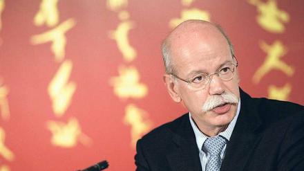 Willkommensgruß. Daimler-Chef Zetsche will, dass der Autokonzern „attraktiv ist für langfristige Aktionäre“. Gegen Investoren aus China hätte man in Stuttgart nichts. Foto: dpa