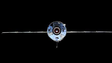 Das russische Wissenschaftslabor "Nauka" vor dem Andocken an die Internationale Raumstation (ISS), aufgenommen vom russischen Kosmonauten Oleg Novitsky.